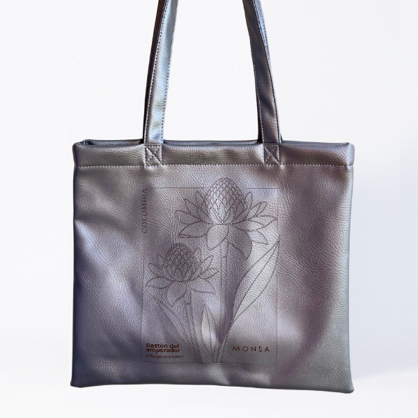 Tote Bag Heliconia Plateado
