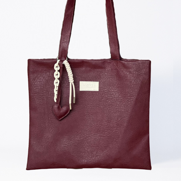 Tote Bag vino tinto & Bag charm